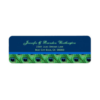 Green Peacock Feathers Label