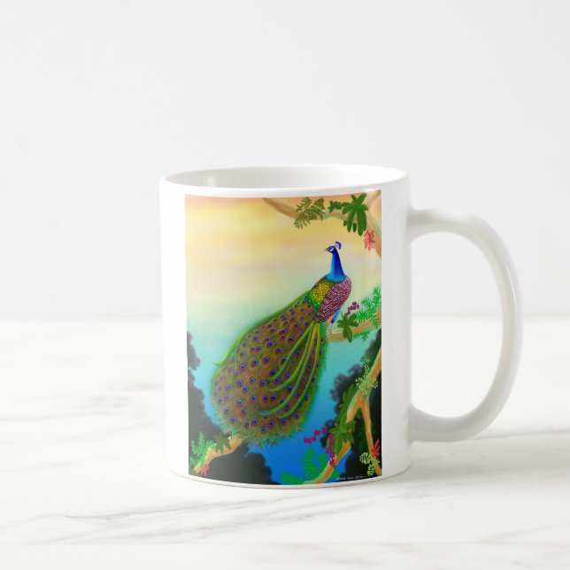 Green Peacock in the Jungle Coffee Mug (Right)