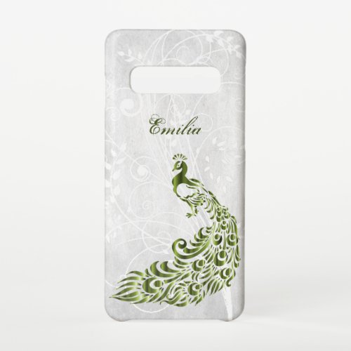 Green Peacock Personalized Samsung Galaxy Case