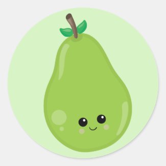 Green Pear Classic Round Sticker