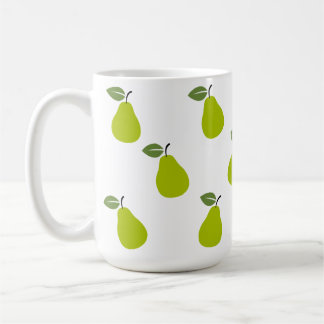 Green Pear Fruit Design Pattern Mug