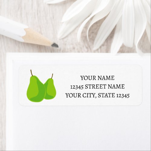 Green pear fruit logo custom return address labels