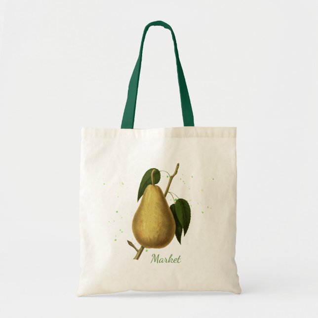 Green Pear Market Tote Bag (Front)