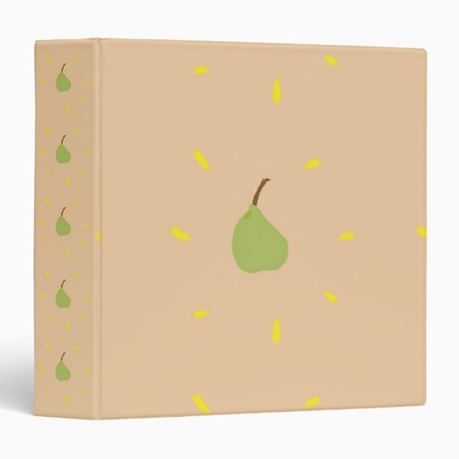 Green pear on brown 3 ring binder (Front/Spine)