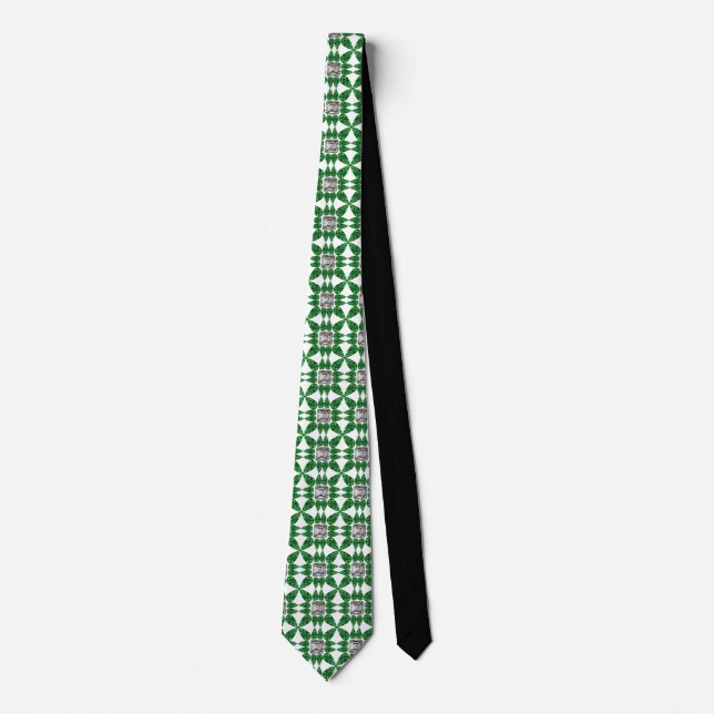 Green Pear shaped Diamond Pattern Neck Tie (Front)