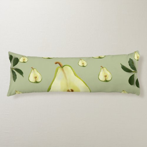 Green Pear Tropical Pattern  Body Pillow