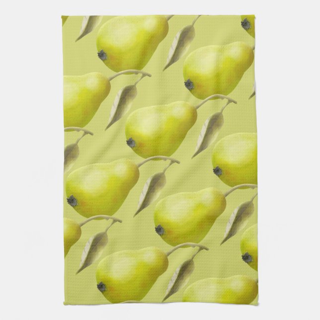 Green Pears Kitchen Towel (Vertical)
