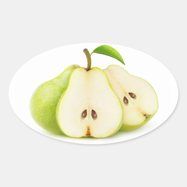Green pears oval sticker (Front)
