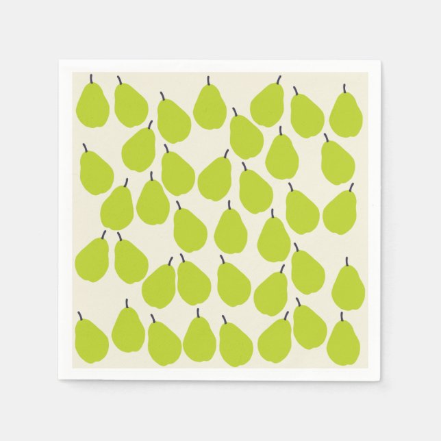 Green Pears Paper Napkins (Front)
