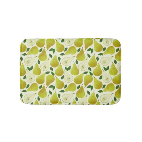Green Pears Pattern Bath Mat