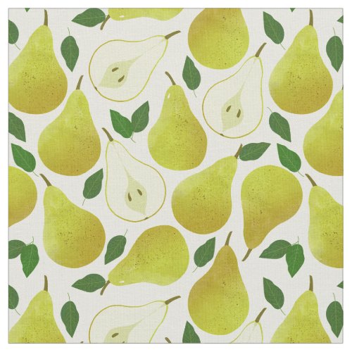Green Pears Pattern Fabric