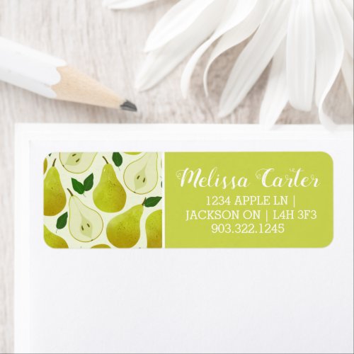 Green Pears Pattern Label