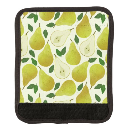 Green Pears Pattern Luggage Handle Wrap