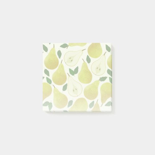 Green Pears Pattern Post_it Notes