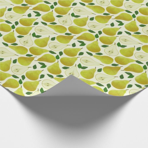 Green Pears Pattern Wrapping Paper
