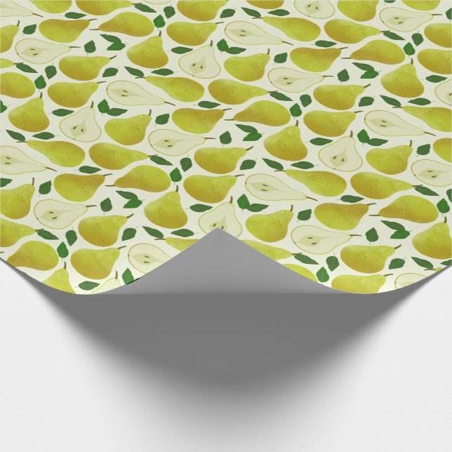 Green Pears Pattern Wrapping Paper (Corner)
