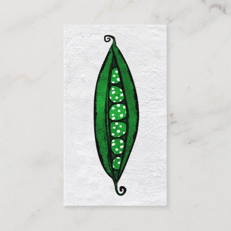 Green Peas Business Cards - Cute Vegetables