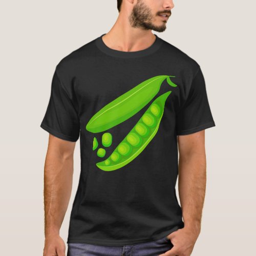 Green peas open and closed pod T_Shirt