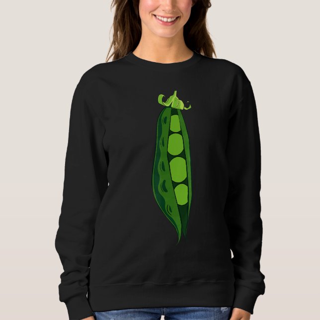 Green Peas Pea Pod Funny Vegetable Veggies Hallowe Sweatshirt (Front)