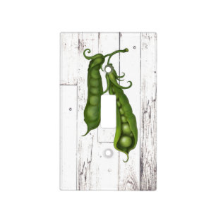 Green Peas Pea White Wood Rustic Farmhouse Kitchen Light Switch Cover