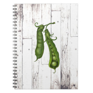 Green Peas Pea White Wood Rustic Farmhouse Kitchen Notebook