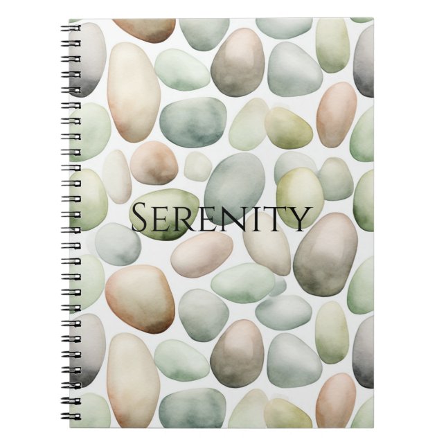 Green Pebbles Stones Rocks Serenity Notebook (Front)