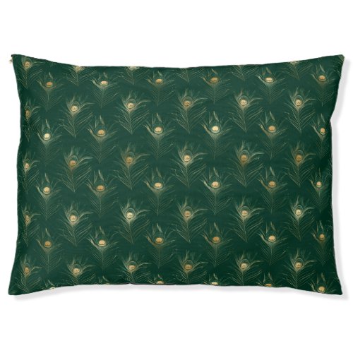 GREEN PECOCK FEATHER PET BED