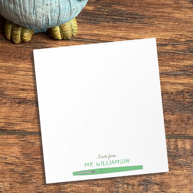 Green Pen Doodle | A note From | Teacher Notepad (Creator Uploaded)