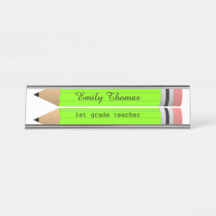 Green Pencils Class Teacher Desk Name Plate
