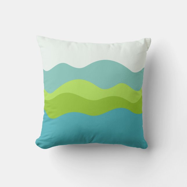 Green Peninsula Throw Pillow (Front)