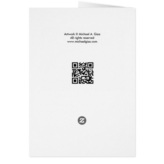 Green Pentacle on Black Watercolor Card (Back)