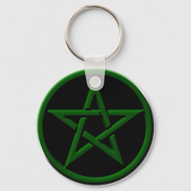Green Pentagram Keychain (Front)