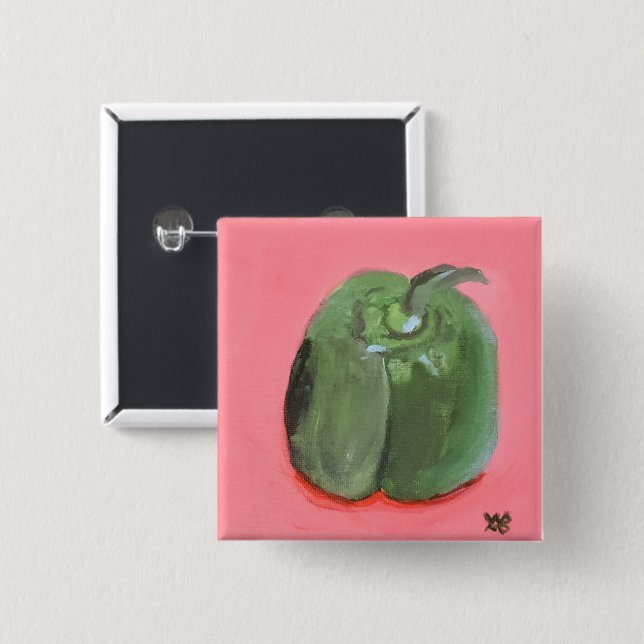 Green Pepper Button (Front & Back)