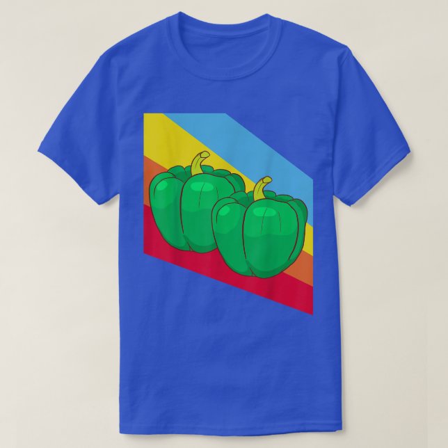 Green Pepper Paprika Vegetables Vegan Vegetarian T T-Shirt (Design Front)