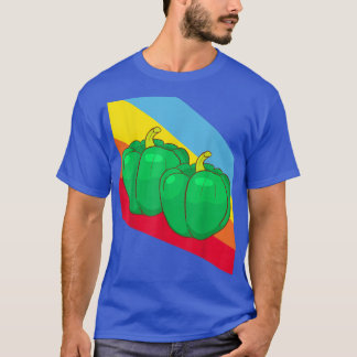 Green Pepper Paprika Vegetables Vegan Vegetarian T T-Shirt