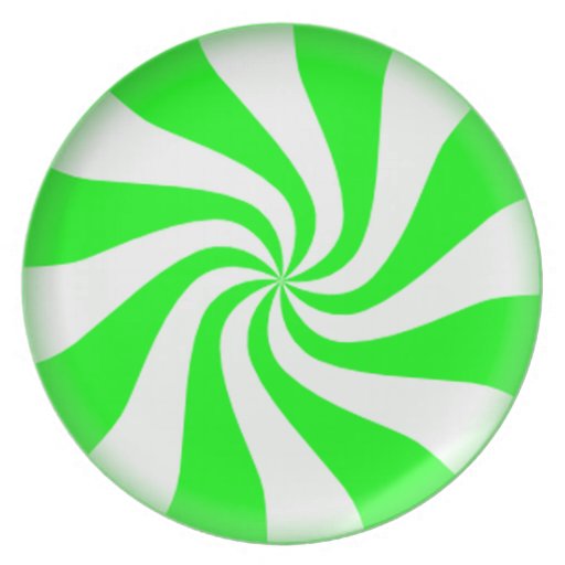 Green Peppermint Candy Plate | Zazzle