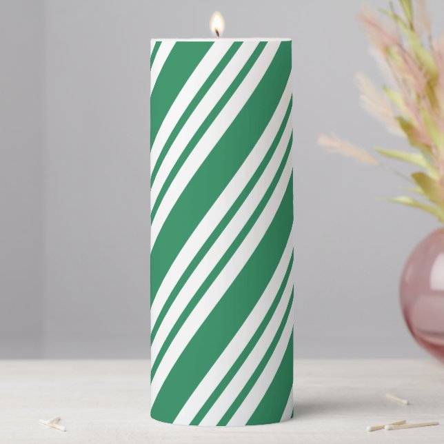 Green Peppermint Christmas Candle Decoration  (In Situ)