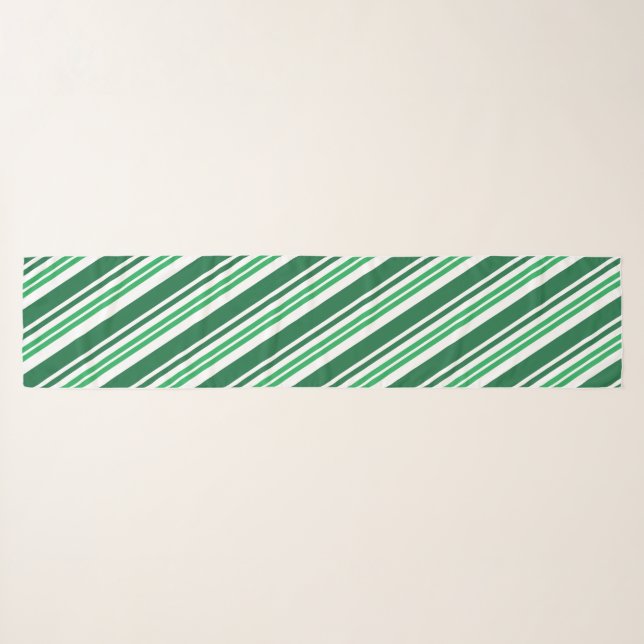 Green Peppermint Stripe Scarf (Front (Horizontal))