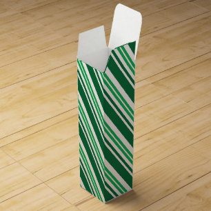 Green Peppermint Stripe Wine Box