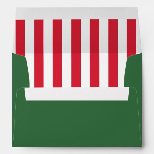 Green  Peppermint  Striped Liner  Christmas Envelope