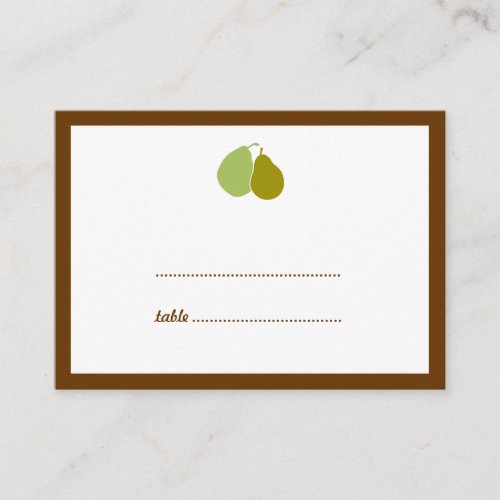 Green perfect pear wedding escort seating card