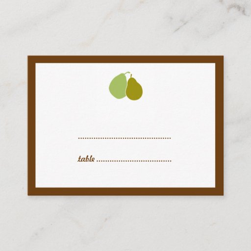Customizable Green perfect pear wedding escort seating card business cards