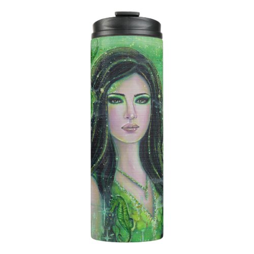 Green Peridot mermaid by Renee Lavoie Thermal Tumbler