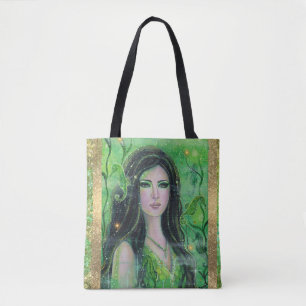 Green Peridot mermaid by Renee Lavoie Tote Bag