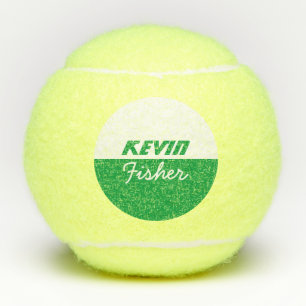 green personalised player-ball   tennis balls