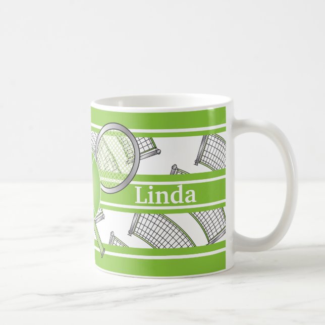Green Personalize Tennis Coffee Mug (Right)