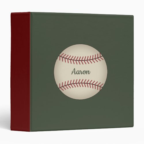 Green Personalized Baseball Card Binder Gift
