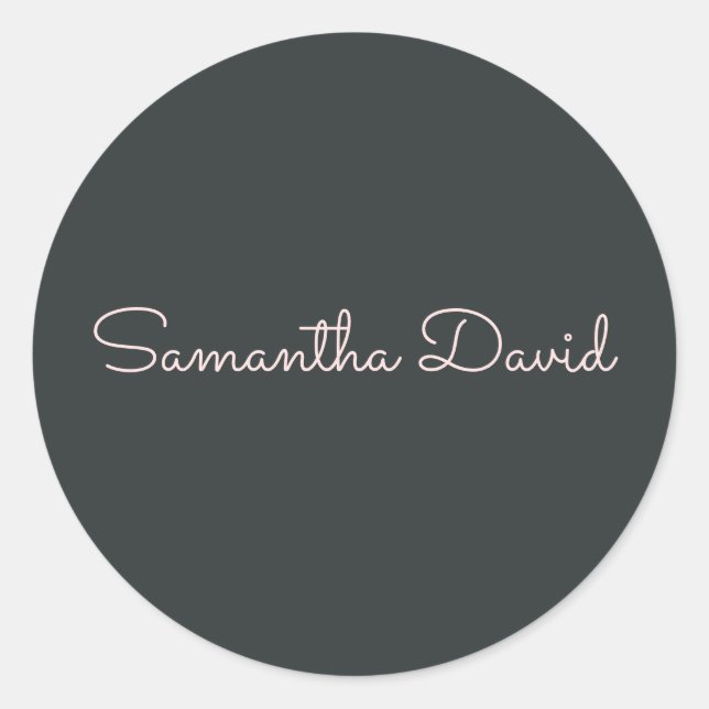 Green personalized classic round sticker (Front)