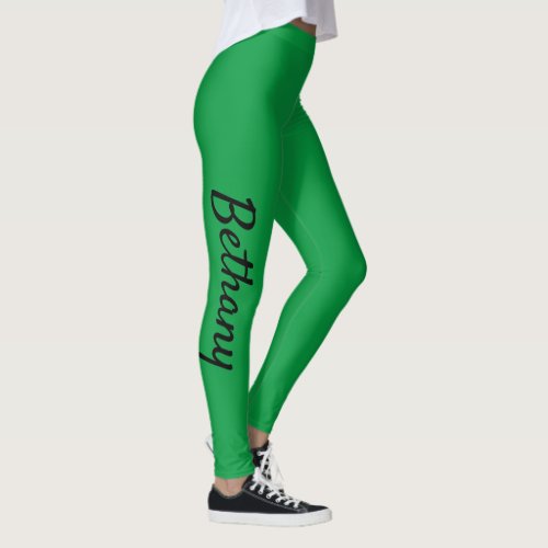 Green Personalized Custom XS 0_2 to XL 16 Leggings