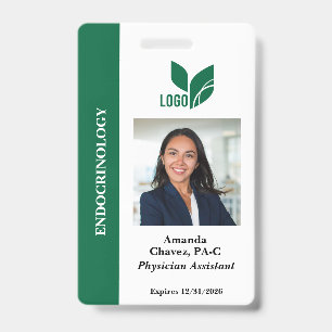 Green Personalized Employee ID Photo Name Badge